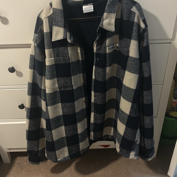 Columbia plaid flannel jacket XL blue/white brand new - Picture 2 of 5